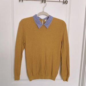 JCrew Mustard Collared Sweater
